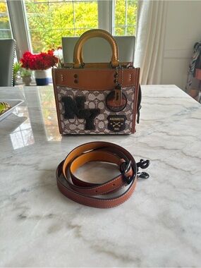 Coach Rogue 20 In Signature Textile Jacquard With Varsity Patches CH390 Leather